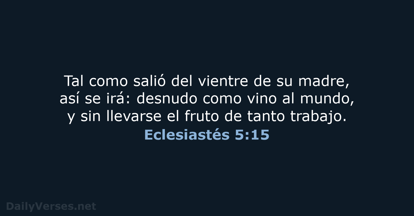 Eclesiastés 5:15 - NVI