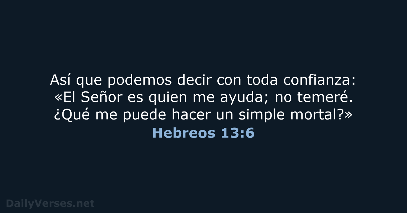 Hebreos 13:6 - NVI