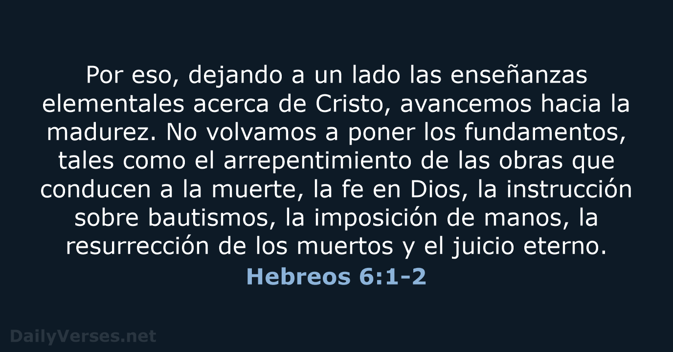 Hebreos 6:1-2 - NVI