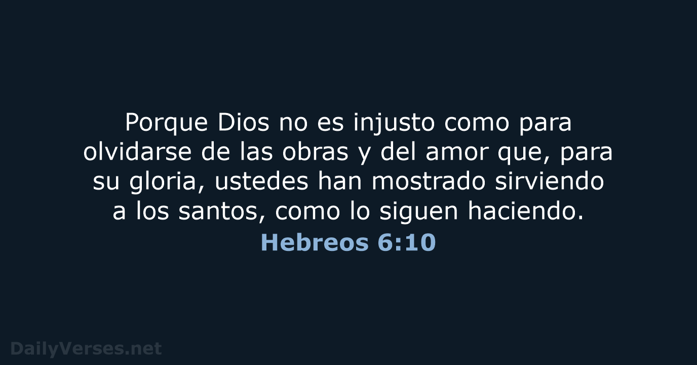 Hebreos 6:10 - NVI
