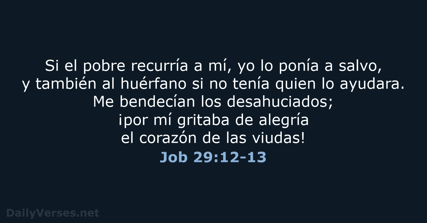 Job 29:12-13 - NVI