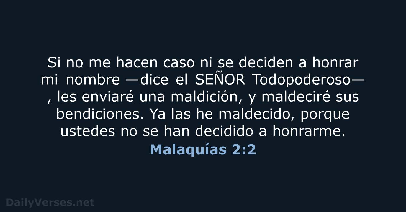 Malaquías 2:2 - NVI