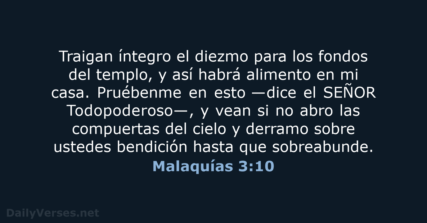 Malaquías 3:10 - NVI