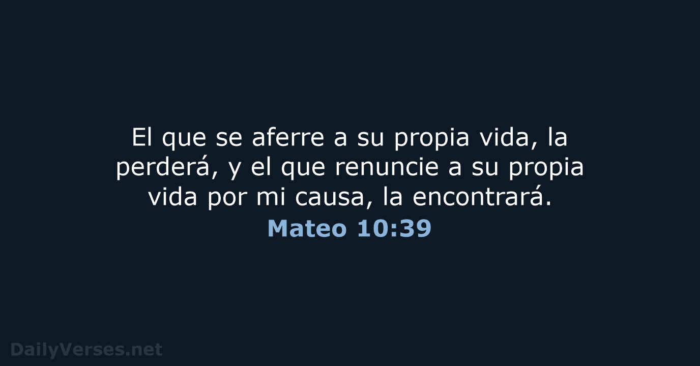 Mateo 10:39 - NVI