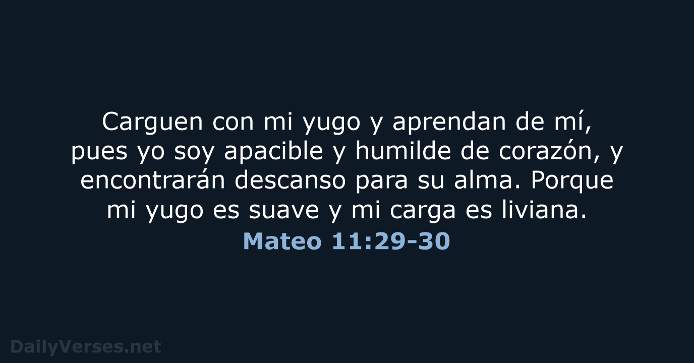 Mateo 11:29-30 - NVI