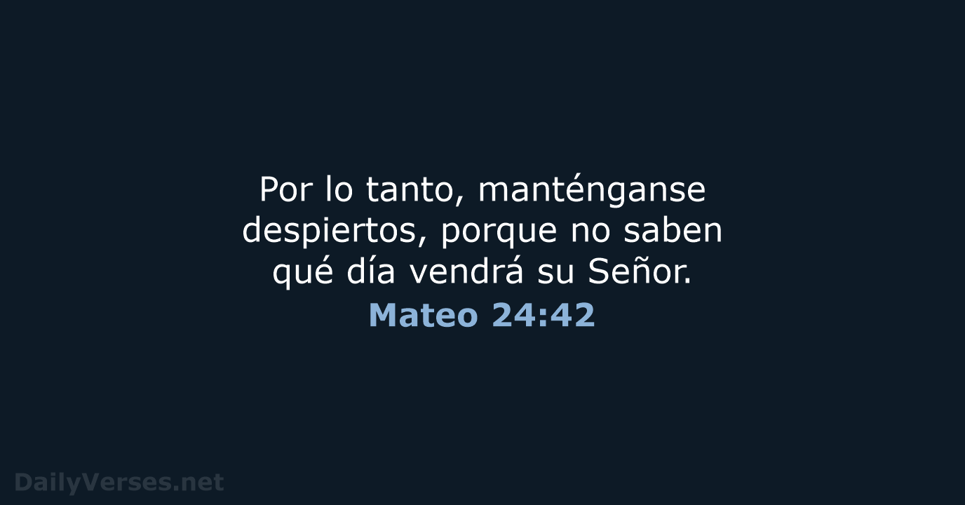 Mateo 24:42 - NVI