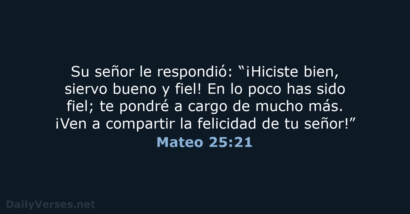 Mateo 25:21 - NVI