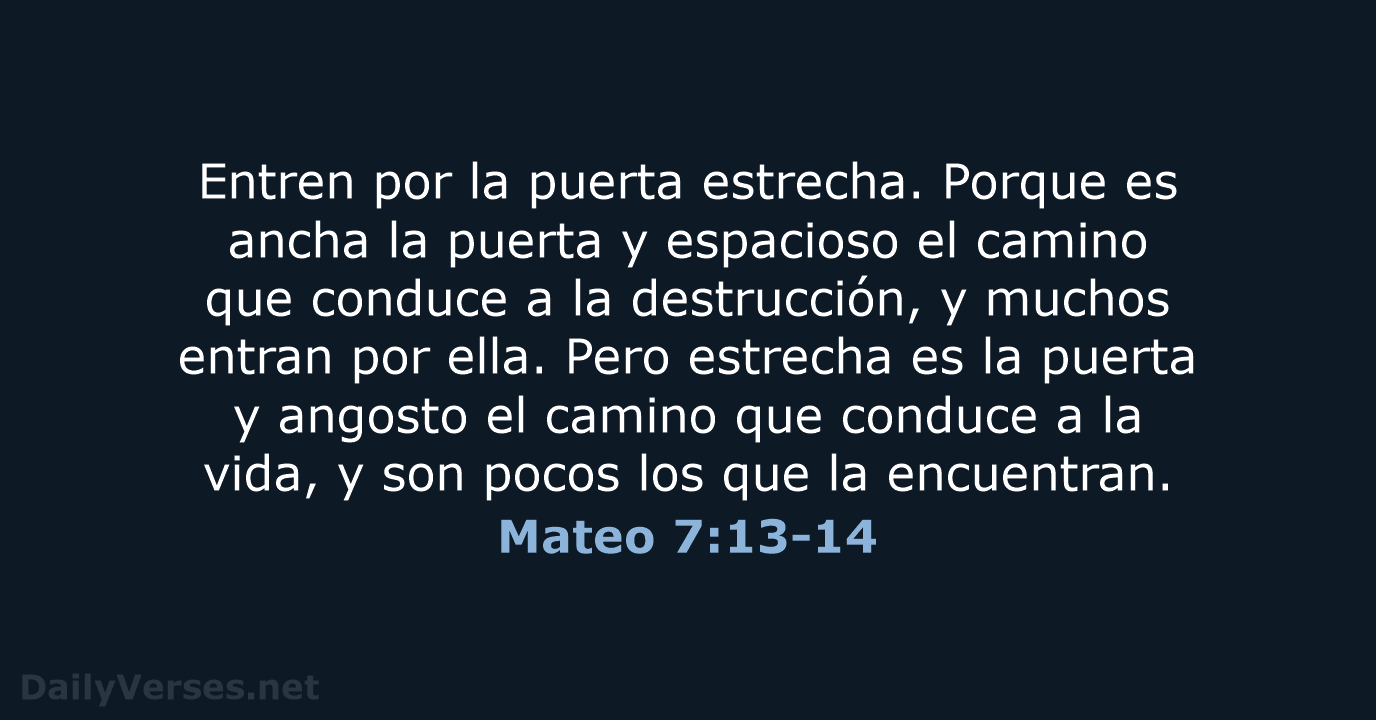 Mateo 7:13-14 - NVI