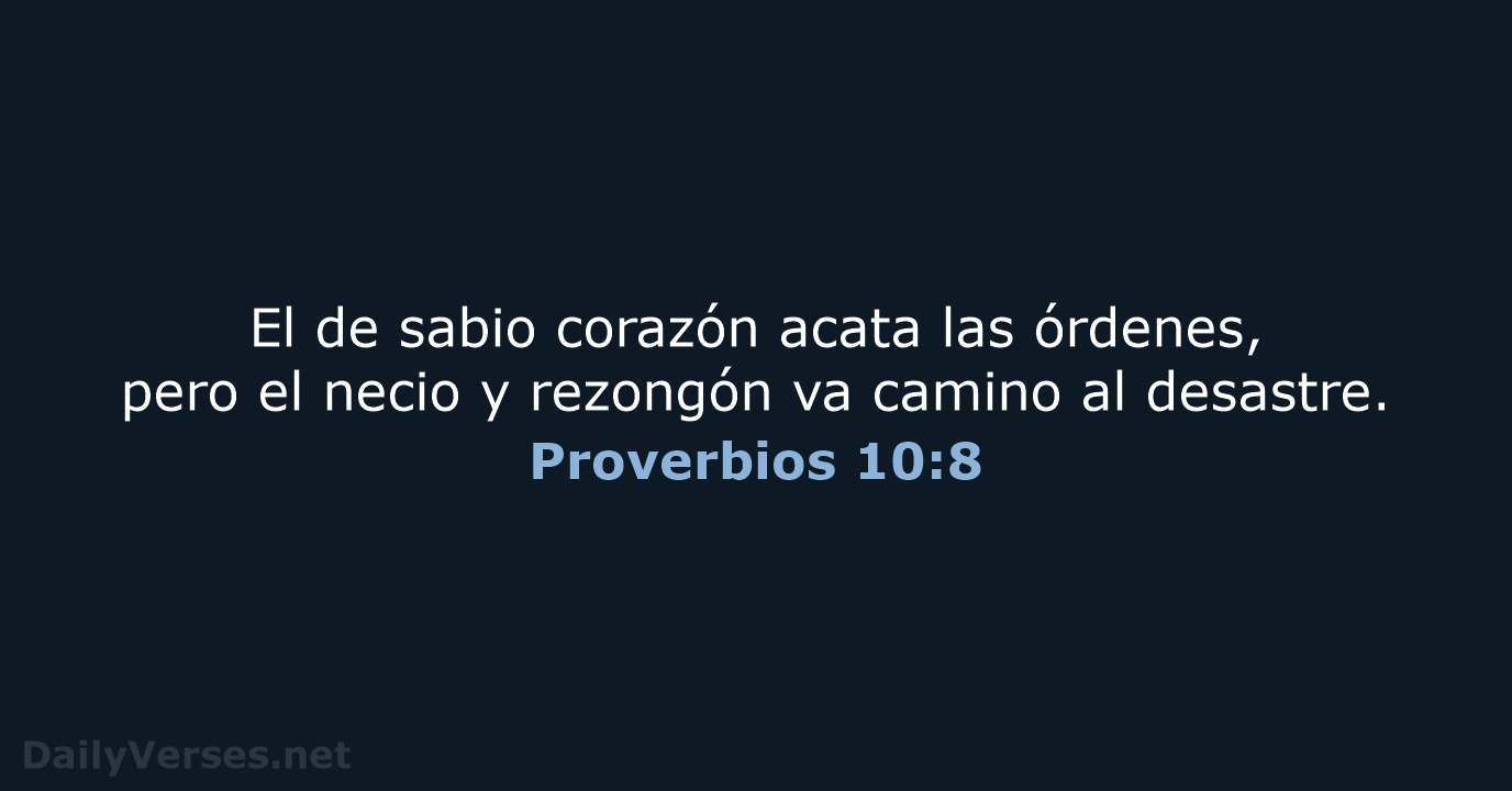 Proverbios 10:8 - NVI