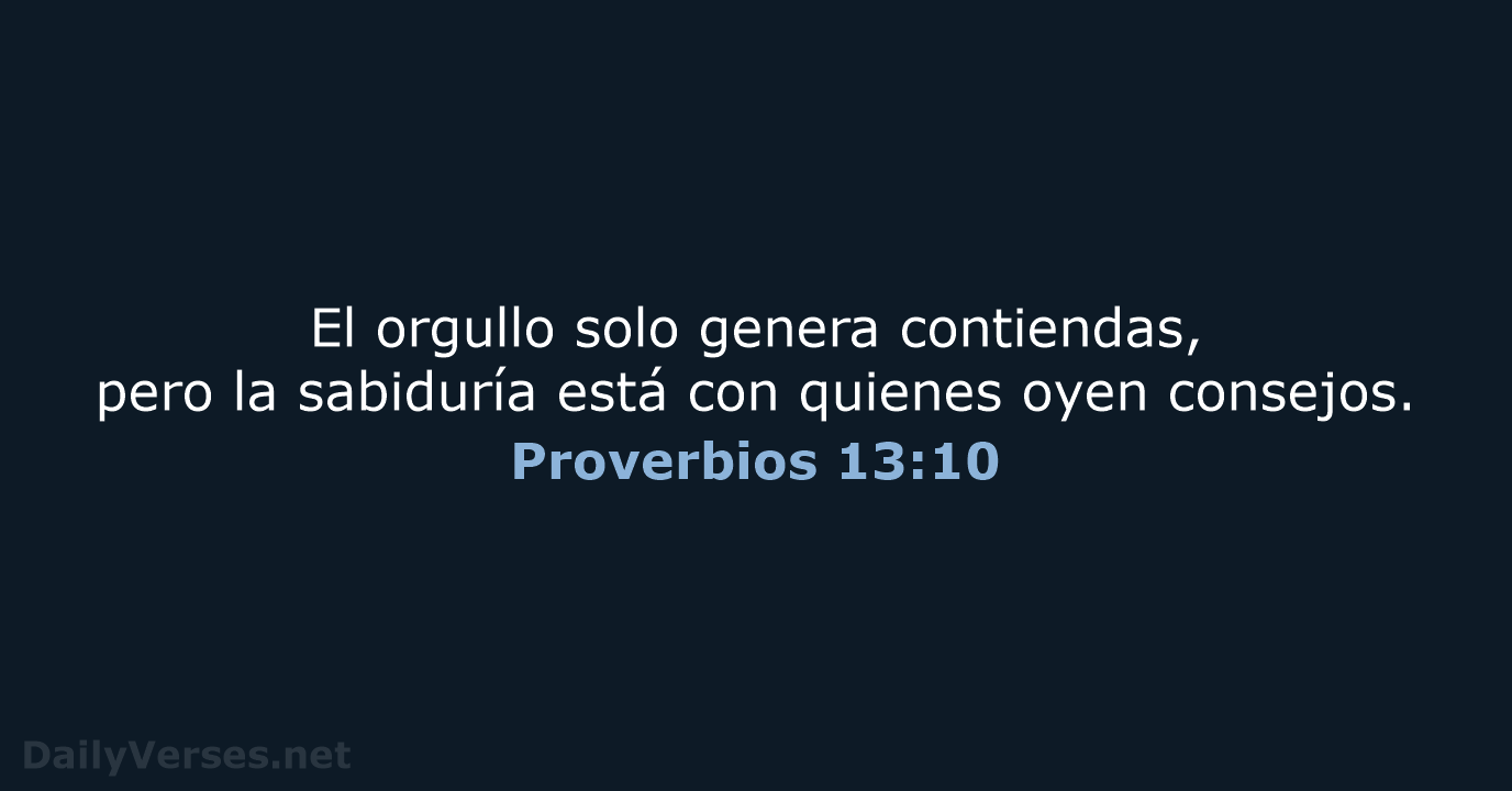 Proverbios 13:10 - NVI