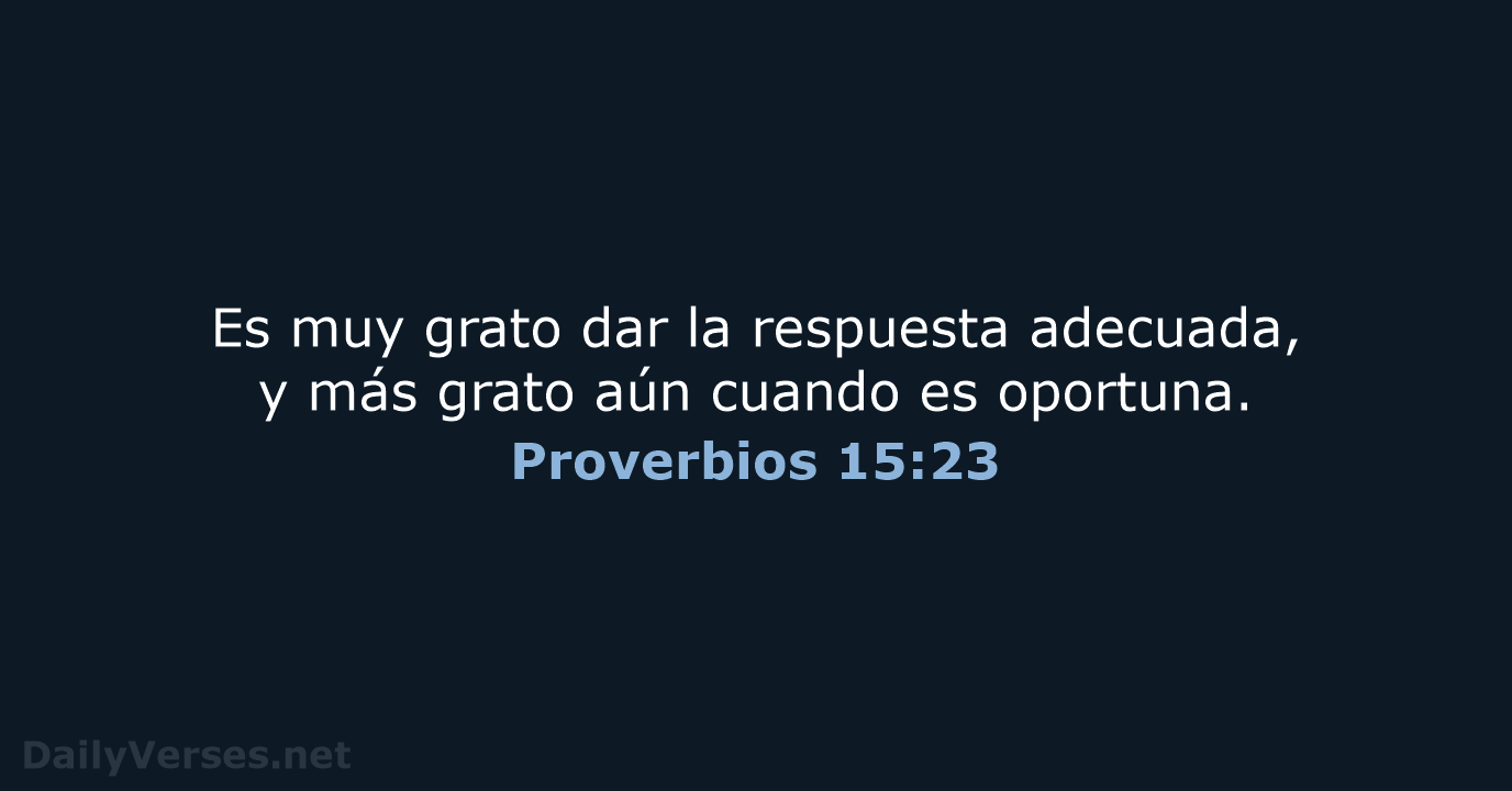 Proverbios 15:23 - NVI