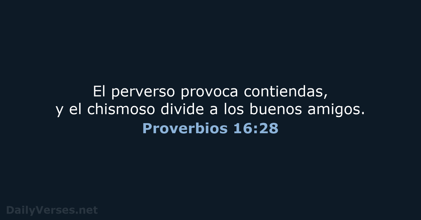 Proverbios 16:28 - NVI