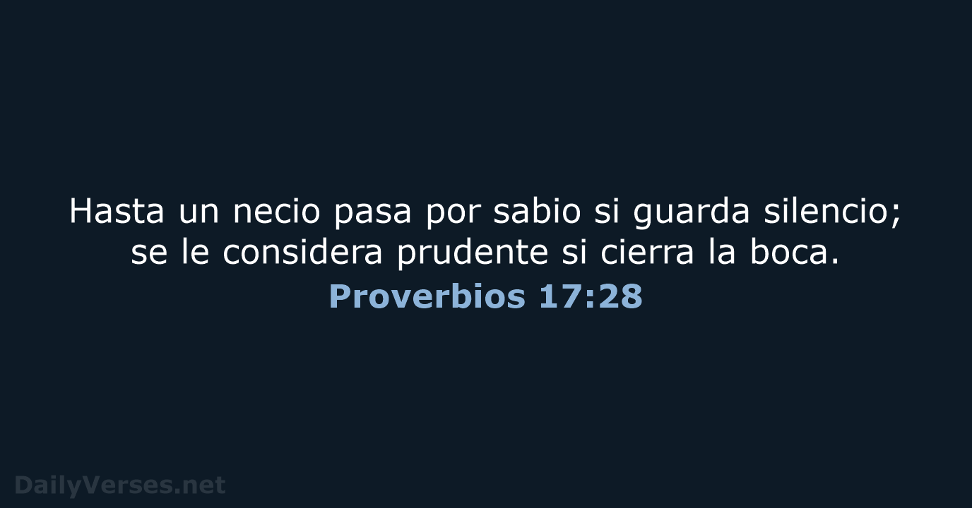 Proverbios 17:28 - NVI