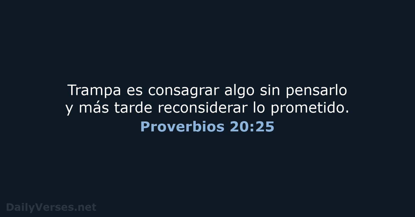 Proverbios 20:25 - NVI