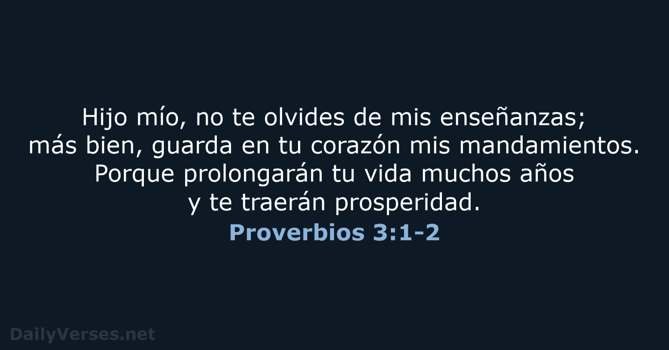 Proverbios 3:1-2 - NVI