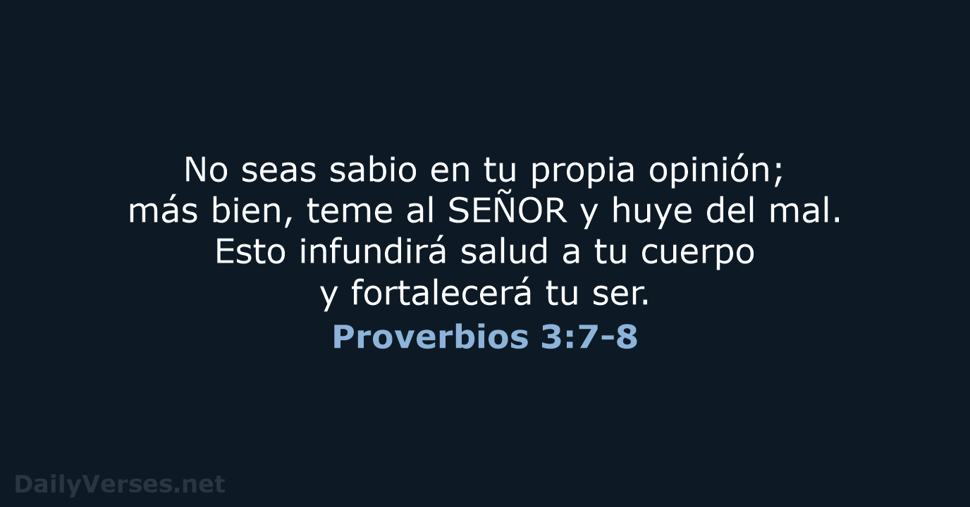 Proverbios 3:7-8 - NVI