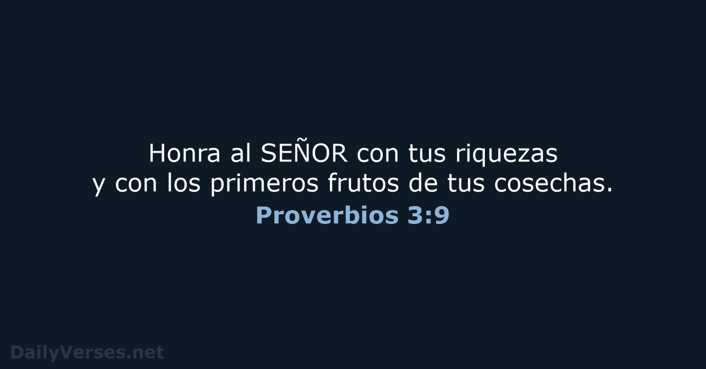 Proverbios 3:9 - NVI