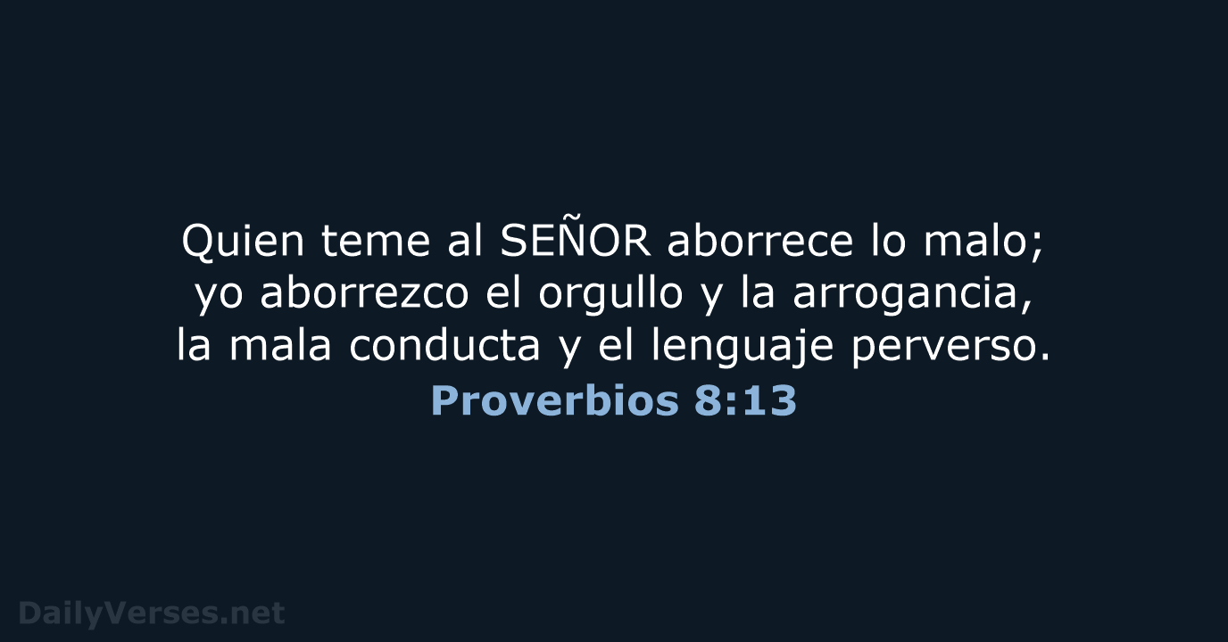 Proverbios 8:13 - NVI