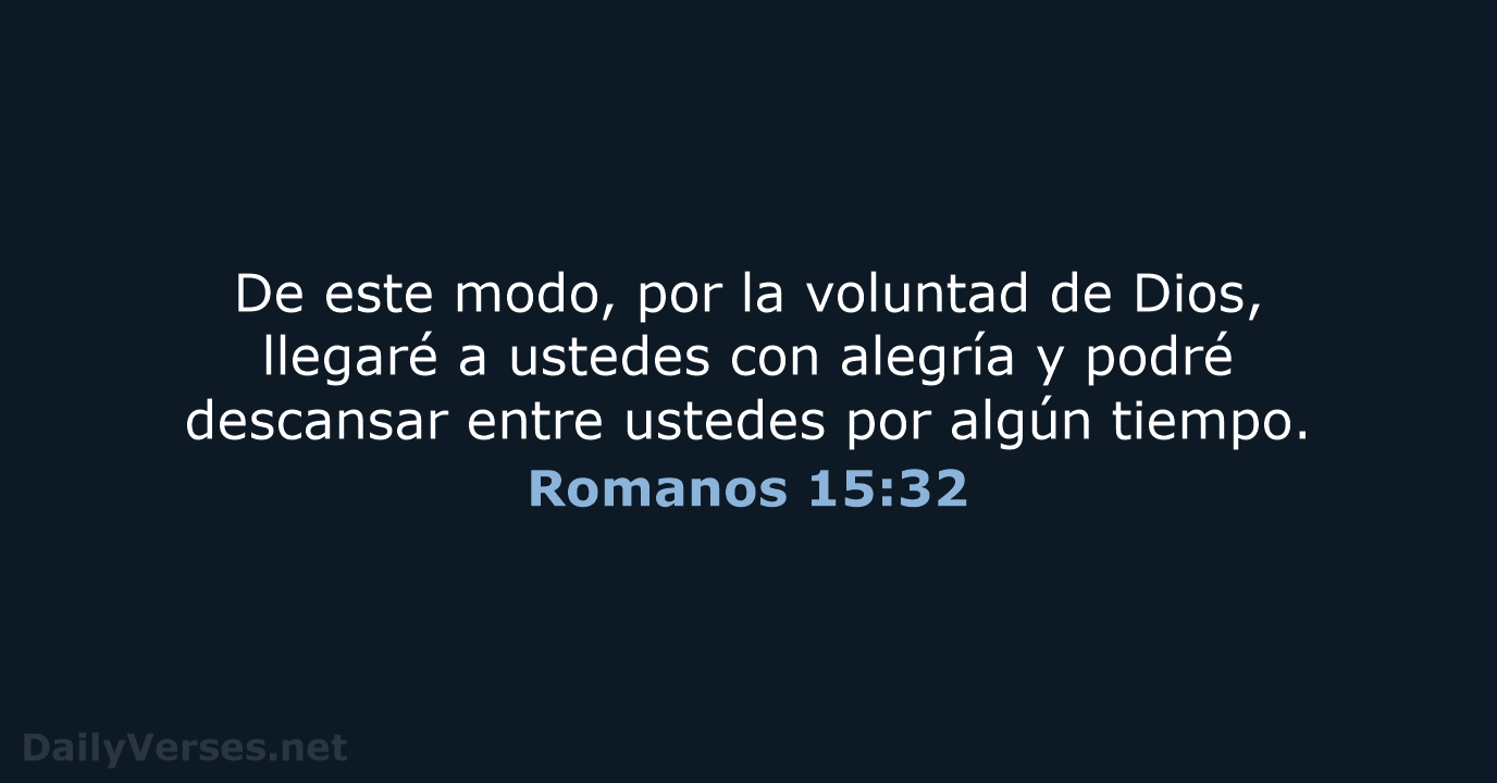 Romanos 15:32 - NVI