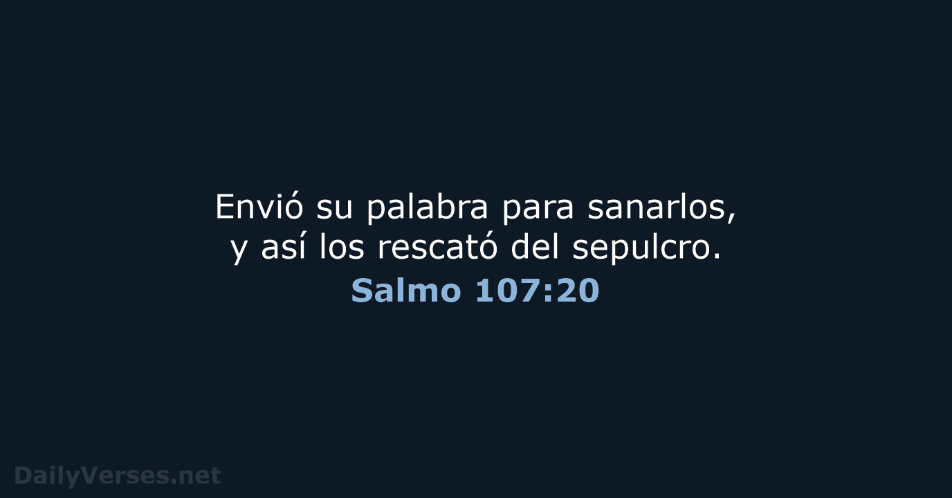 Salmo 107:20 - NVI