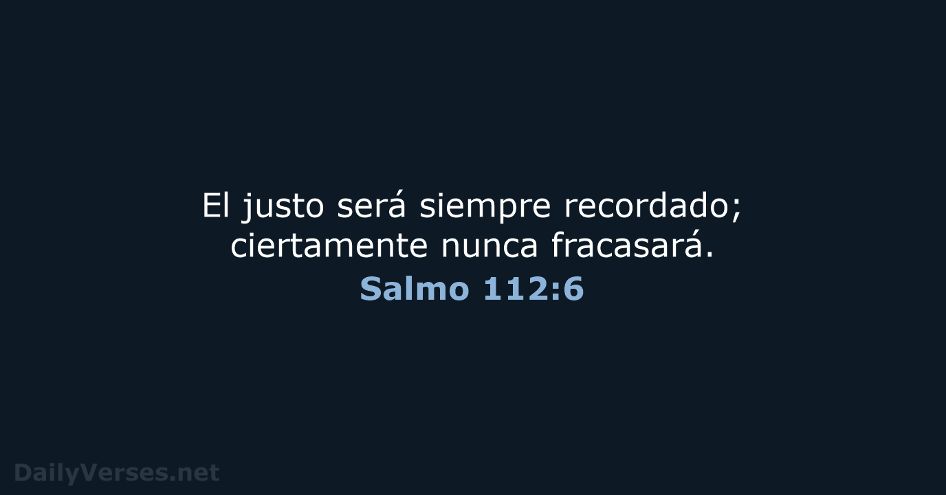 Salmo 112:6 - NVI