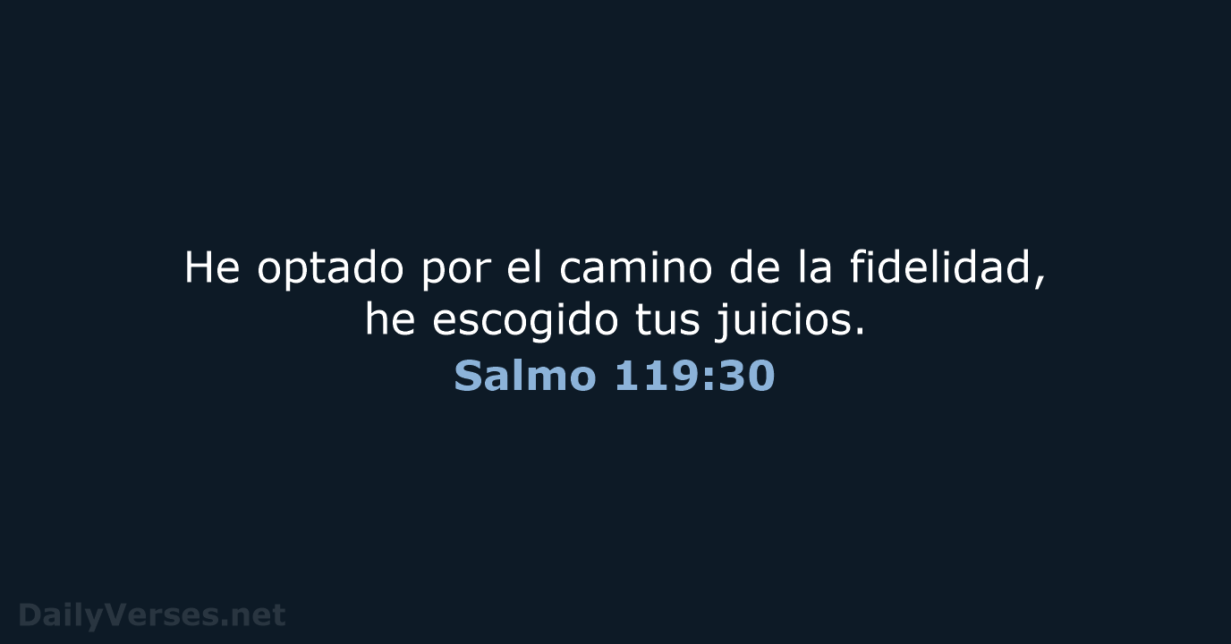 Salmo 119:30 - NVI