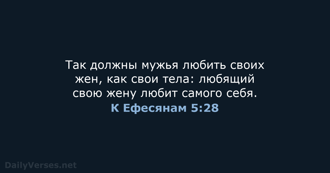 К Ефесянам 5:28 - СП