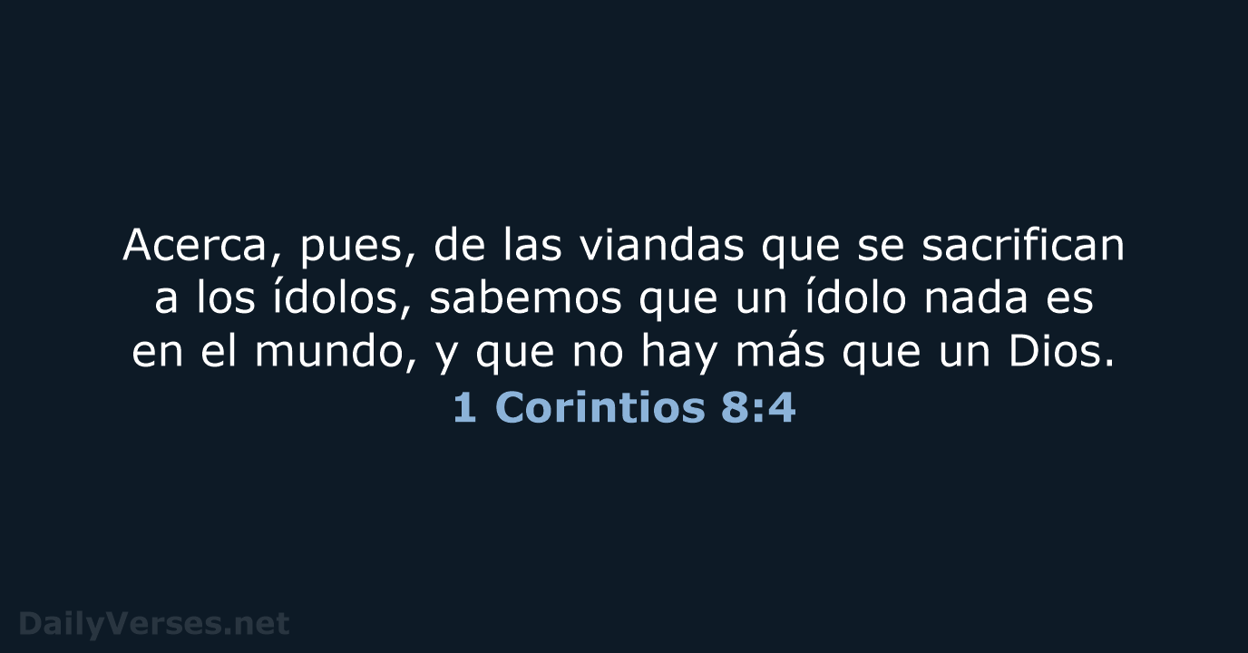 1 Corintios 8:4 - RVR60