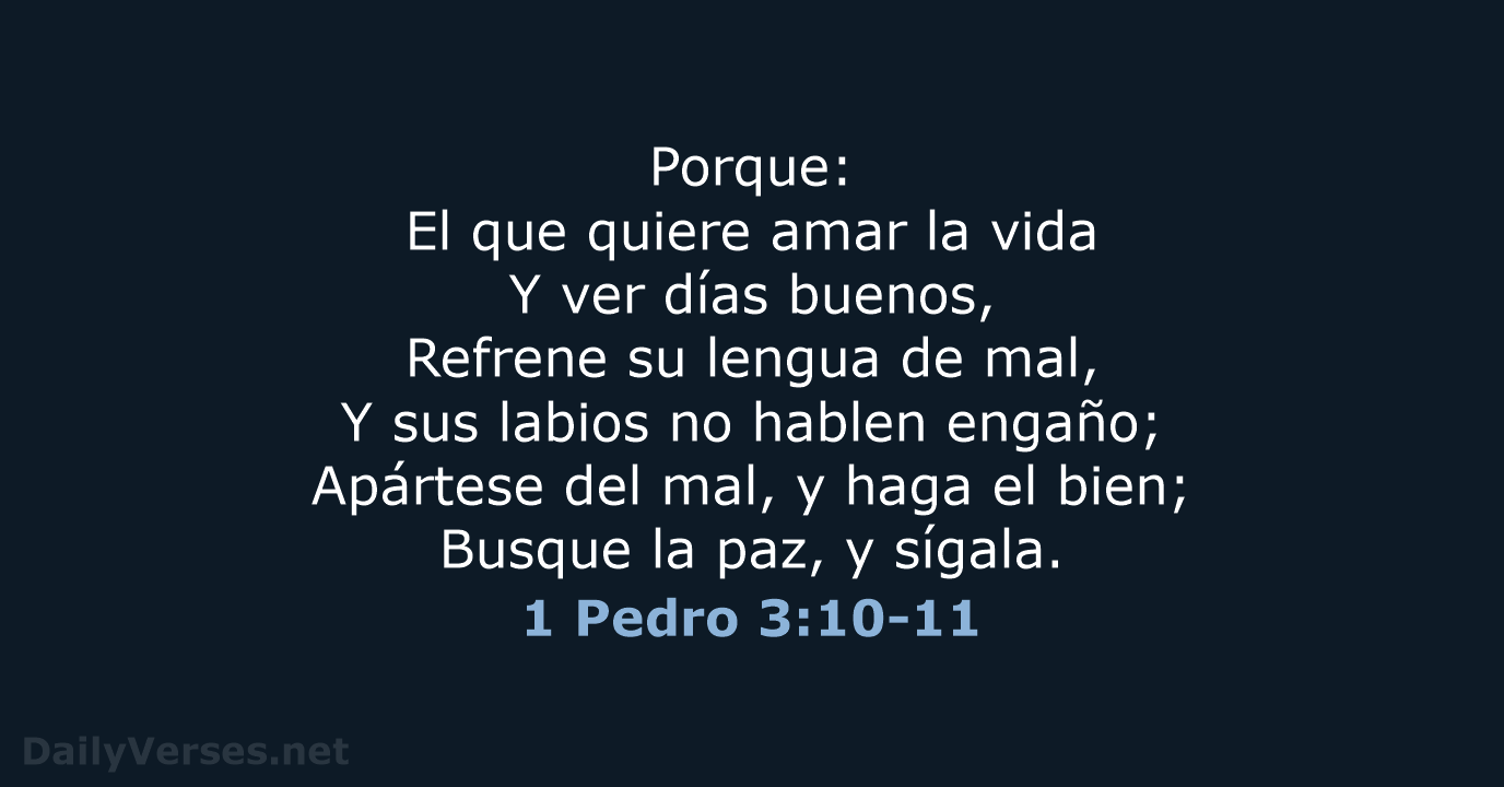 1 Pedro 3:10-11 - RVR60