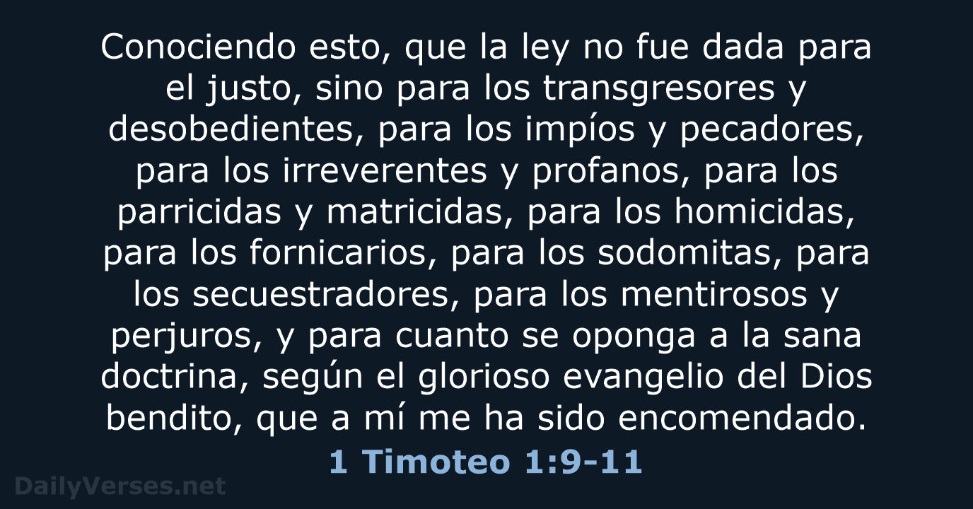 1 Timoteo 1:9-11 - RVR60