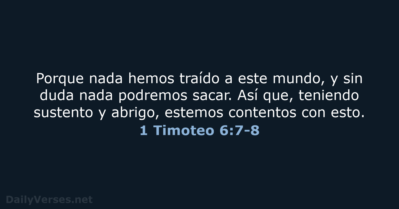 1 Timoteo 6:7-8 - RVR60