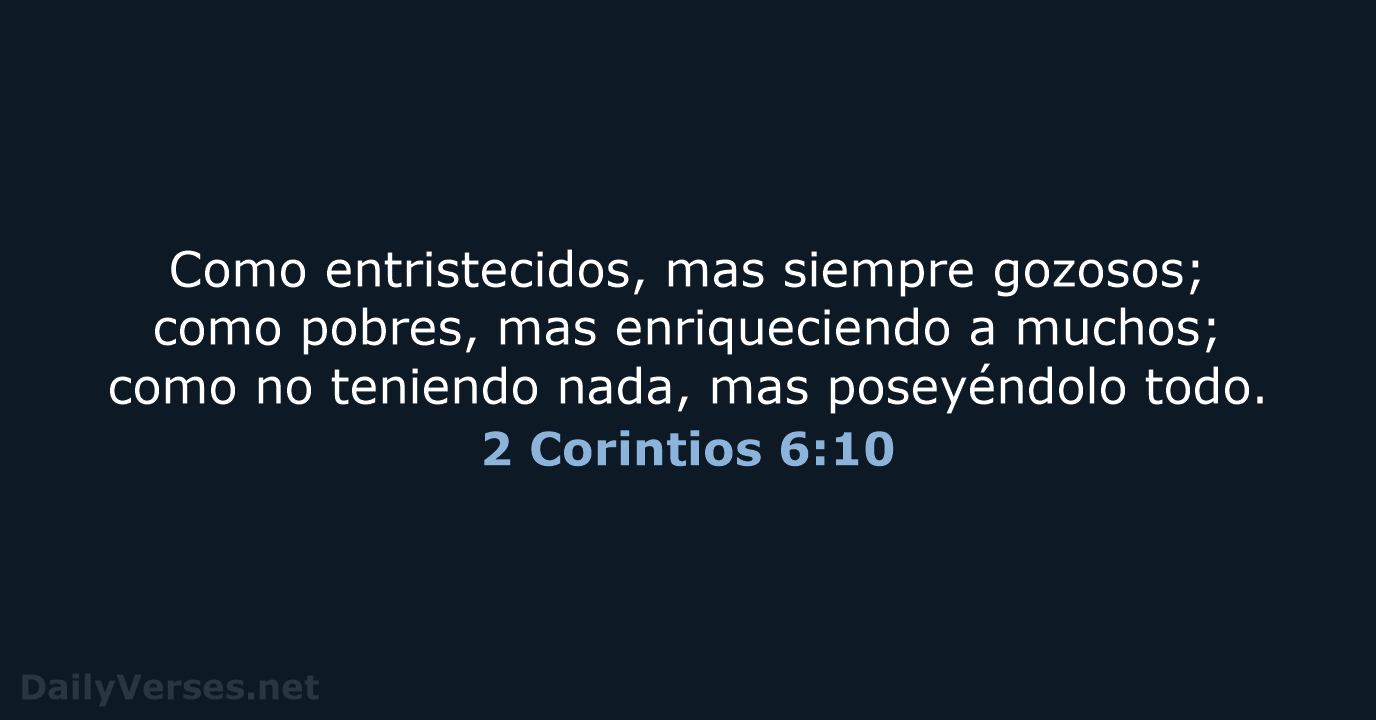 2 Corintios 6:10 - RVR60