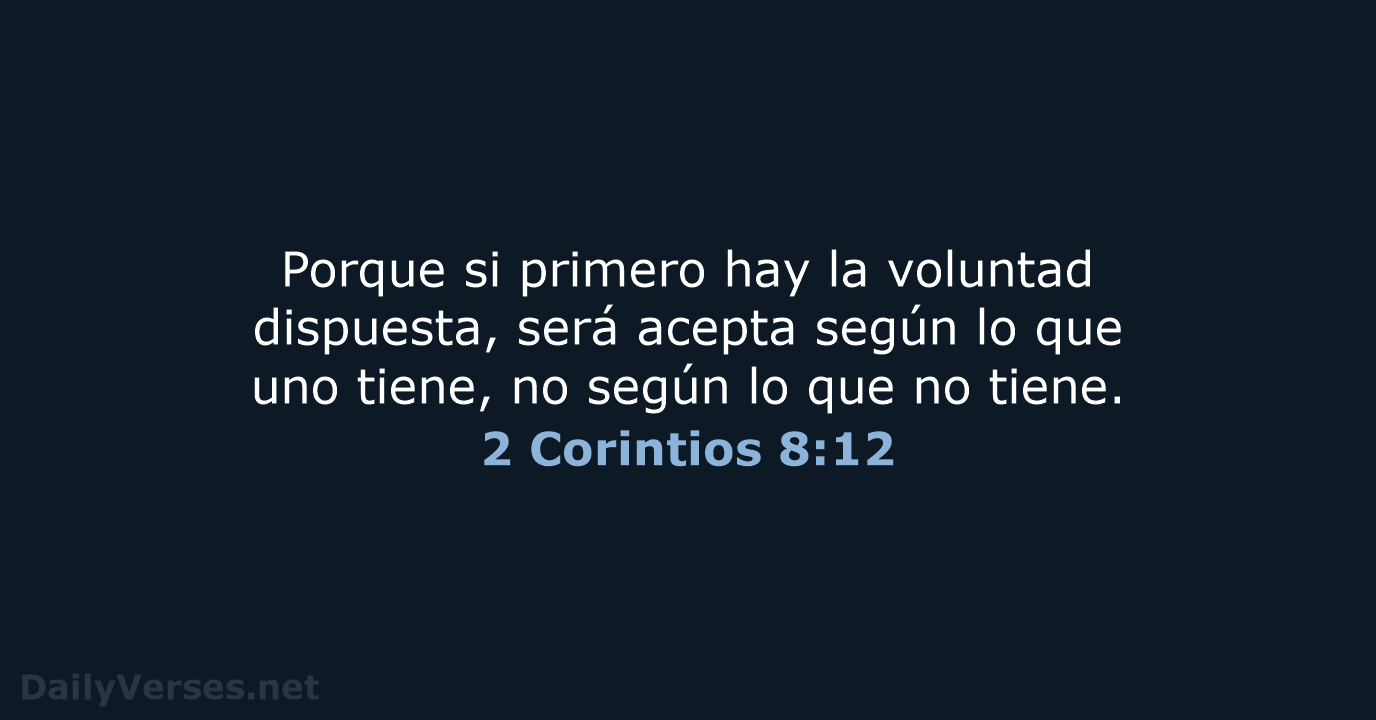 2 Corintios 8:12 - RVR60