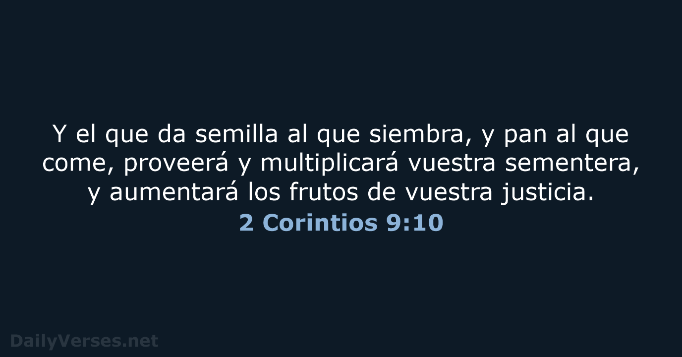 2 Corintios 9:10 - RVR60