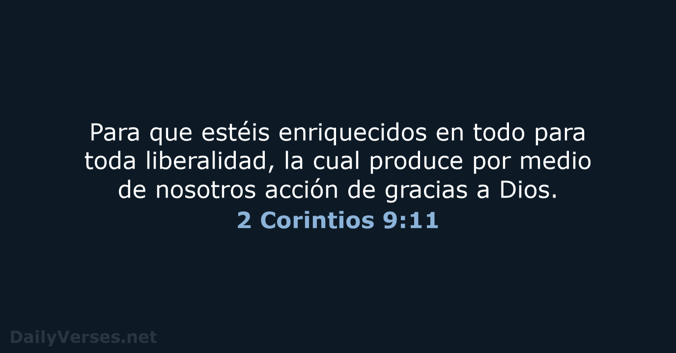 2 Corintios 9:11 - RVR60