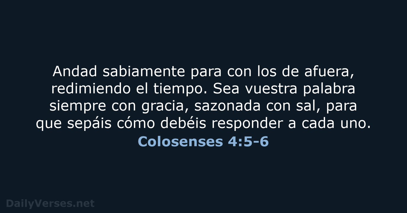 Colosenses 4:5-6 - RVR60