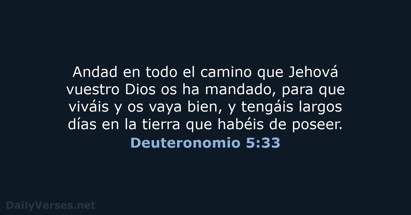 Deuteronomio 5:33 - RVR60