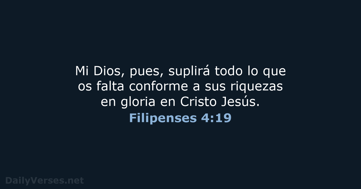 Filipenses 4:19 - RVR60