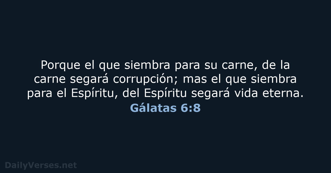 Gálatas 6:8 - RVR60