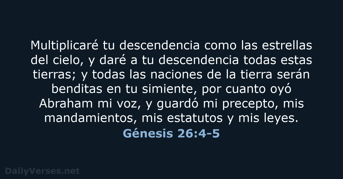 Génesis 26:4-5 - RVR60