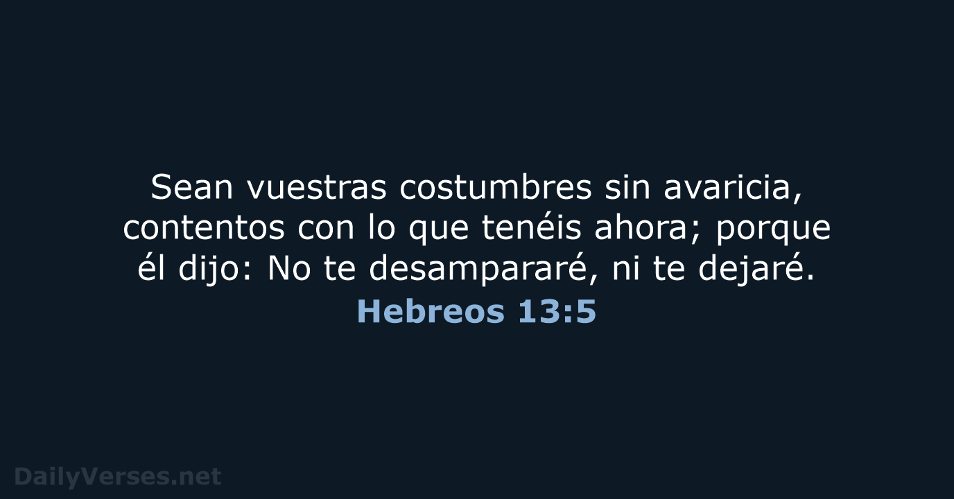 Hebreos 13:5 - RVR60