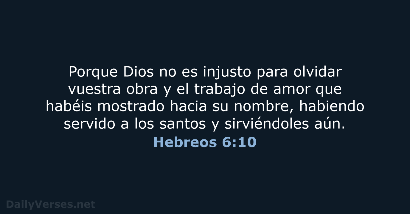 Hebreos 6:10 - RVR60