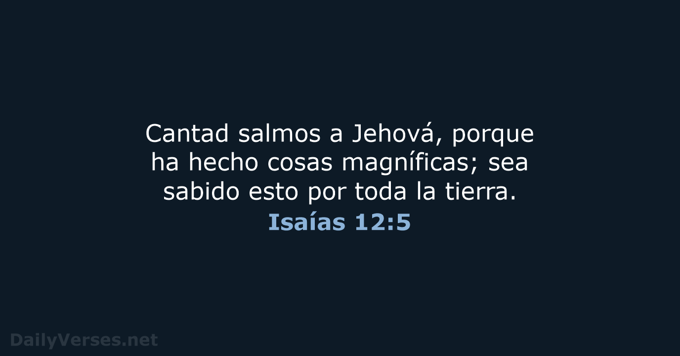 Isaías 12:5 - RVR60