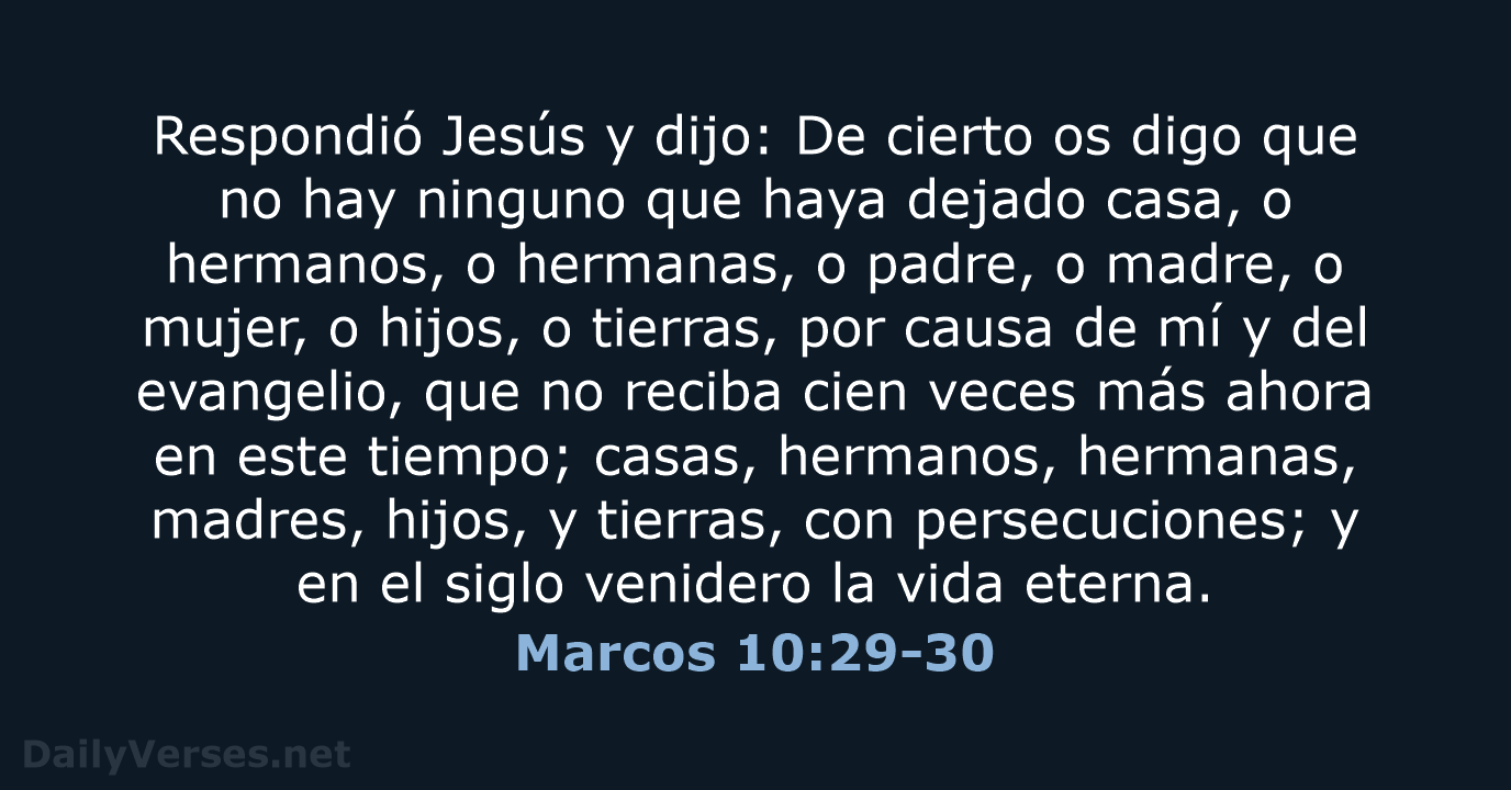 Marcos 10:29-30 - RVR60