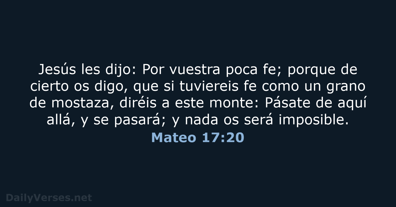 Mateo 17:20 - RVR60