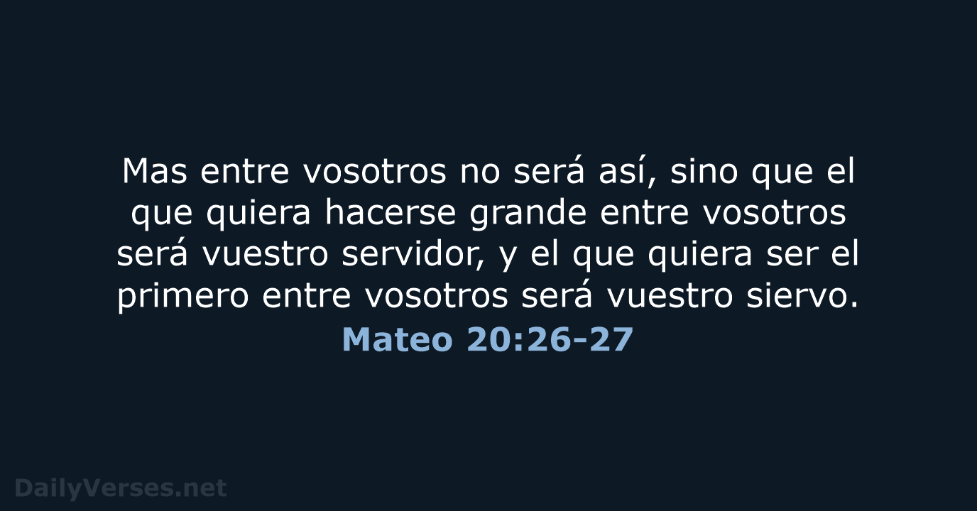 Mateo 20:26-27 - RVR60
