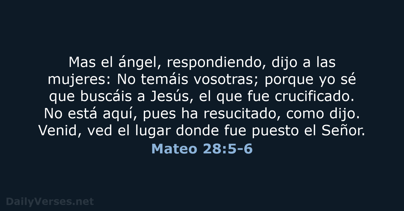 Mateo 28:5-6 - RVR60