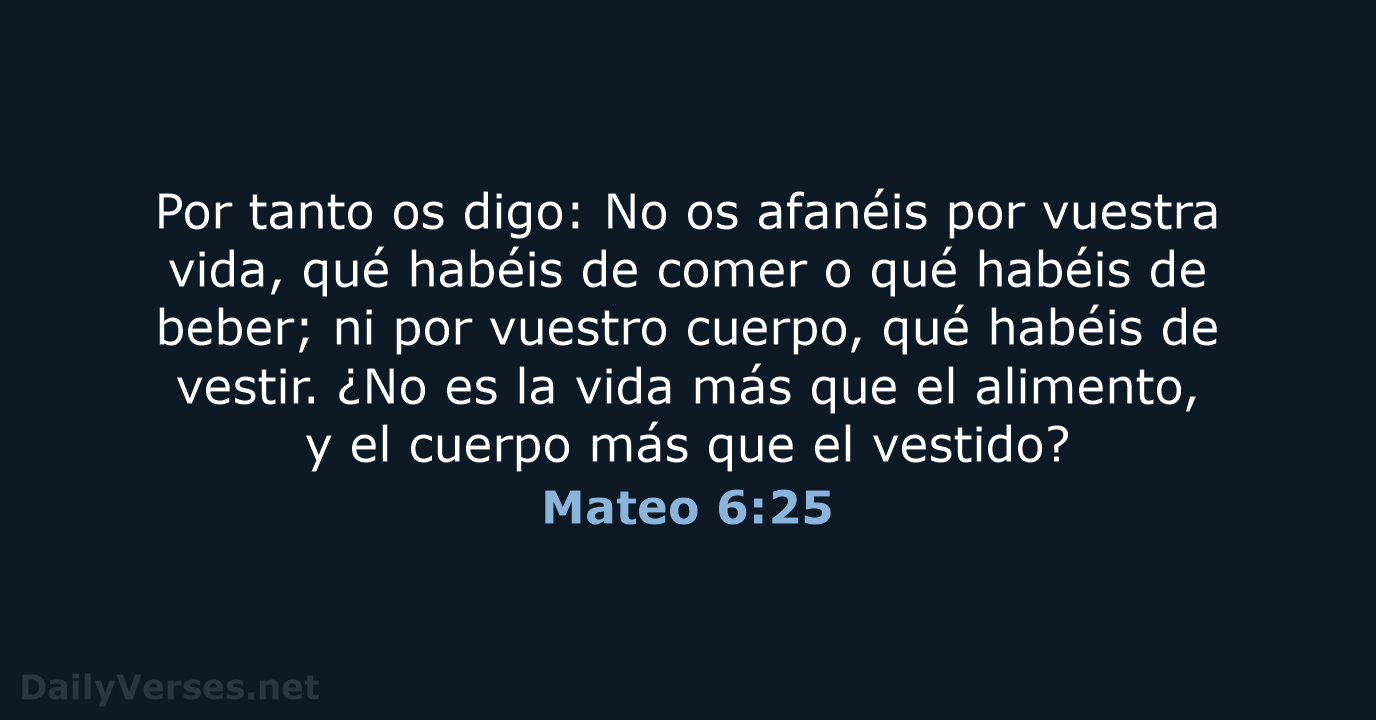 Mateo 6:25 - RVR60