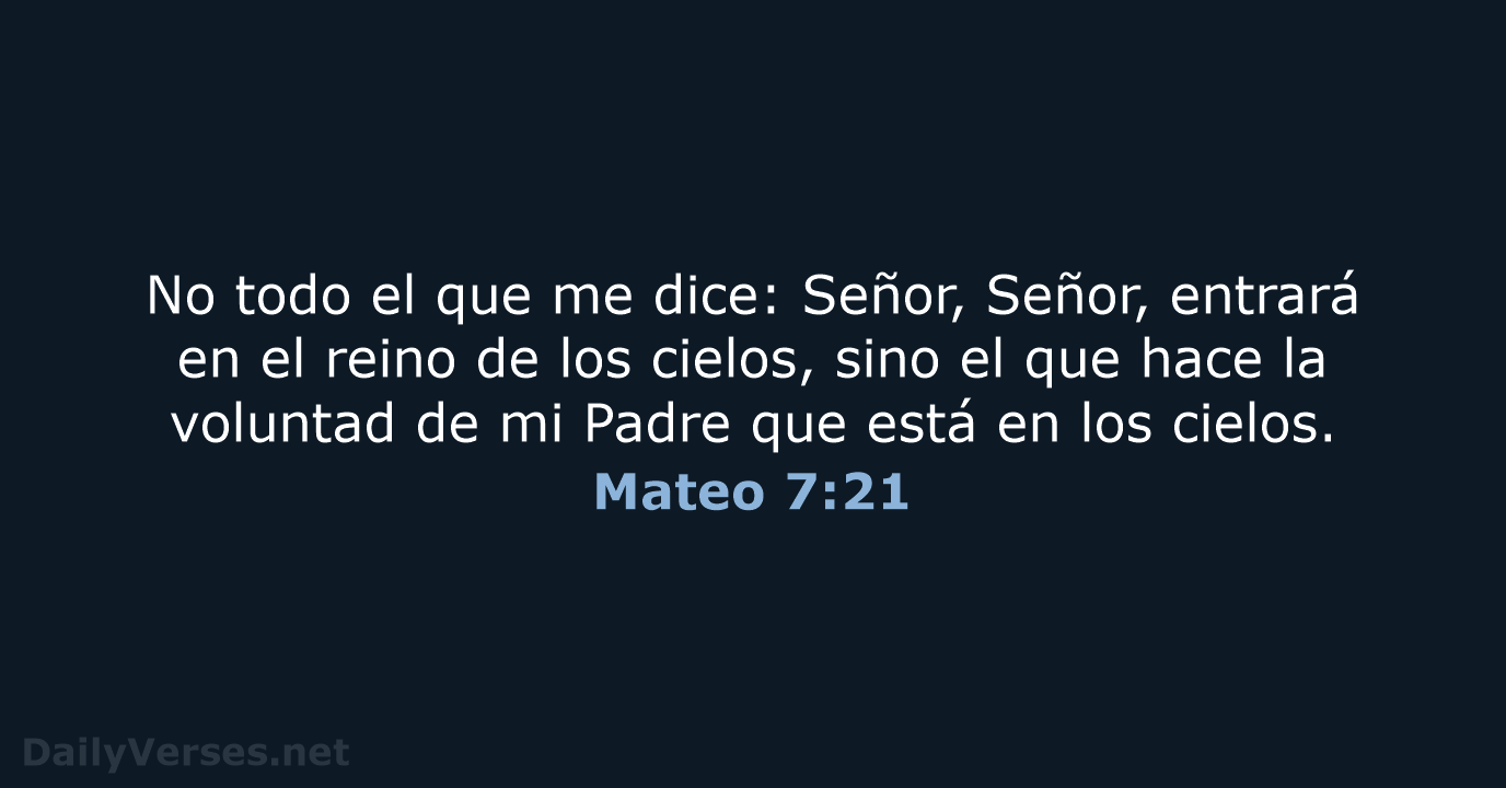 Mateo 7:21 - RVR60
