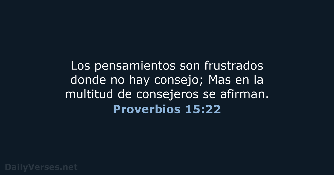 Proverbios 15:22 - RVR60